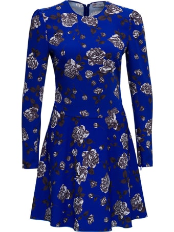 RED Valentino Cady Blue Dress With Floral Print