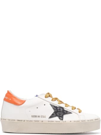 Golden Goose Hi Star Leather Upper And Heel Leopard Denim Star