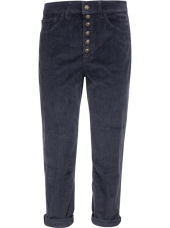 Dondup Koons - Multi-striped Velvet Trousers With Jewelled Buttons