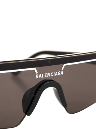 Balenciaga Woman Black Ski Rectangle Sunglasses