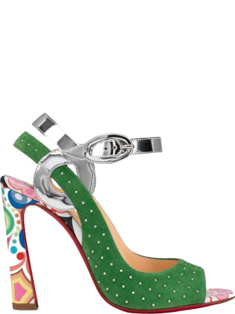 Christian Louboutin Multicolor Suede Loopinga Toe Plume Sandals