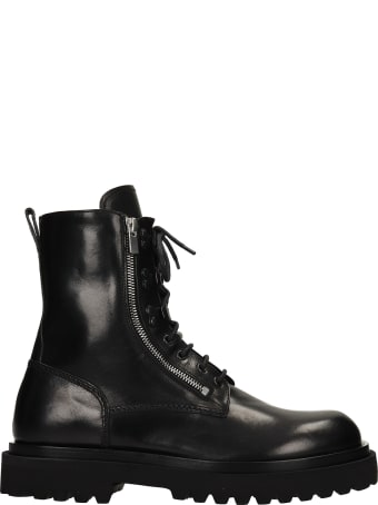 Officine Creative Ultimate 003 Combat Boots In Black Leather