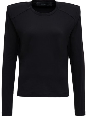 Federica Tosi Black Long Sleeved T-shirt With Padded Straps