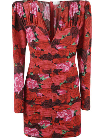 Magda Butrym Rose Print Layered V-neck Dress
