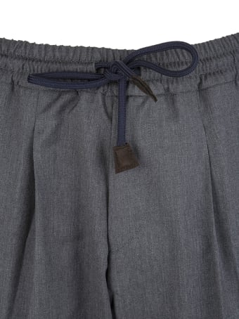 Fedeli Man Grey Tailored Trousers With Elasticated Waist