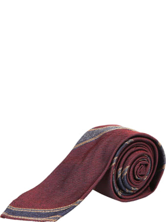 Lardini Cravatta Righe Seta Bord-blu