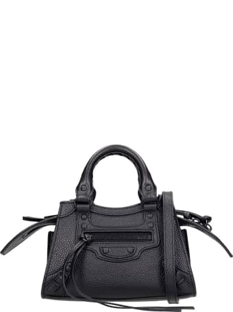 Balenciaga Neo Classic Nan Hand Bag In Black Leather