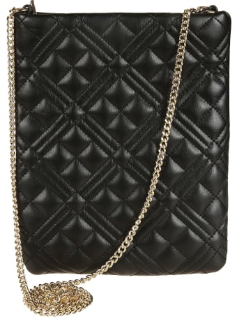 Love Moschino Quilted Logo Plaque Chain Shoulder Bag