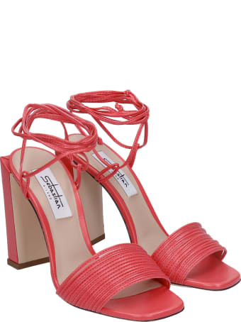 Sebastian Milano Sandals In Red Leather