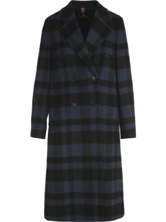 PS by Paul Smith Long Checked Double Breasted Coat
