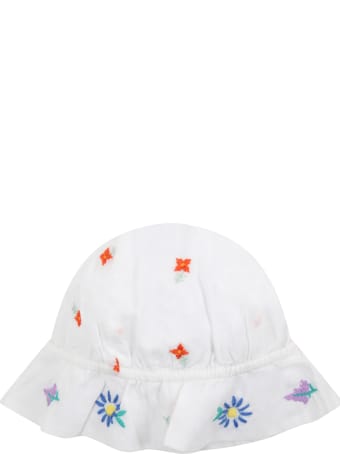 Stella McCartney Kids White Sun Hat For Baby Girl