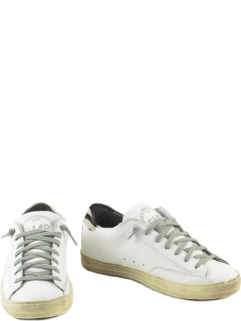 P448 White/zebra Print Leather Women's Flat Sneakers