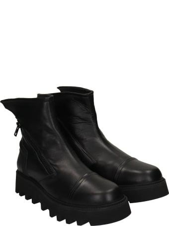Bruno Bordese Pontiak Combat Boots In Black Leather