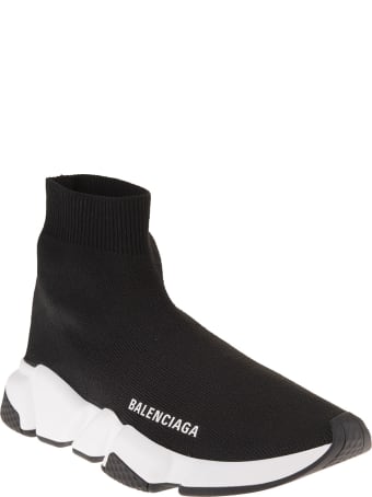 Balenciaga Woman Black And White Speed Recycled Sneakers