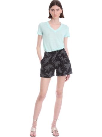 120% Lino T-shirt In Green Linen