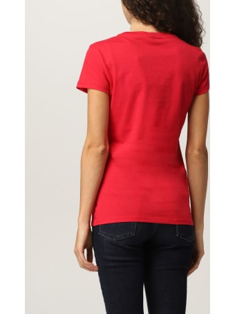 Armani Collezioni Armani Exchange T-shirt Half Sleeve Crewneck Sequin Logo Writing