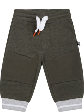 Timberland Green Trackpants For Baby Boy With Patch Logo