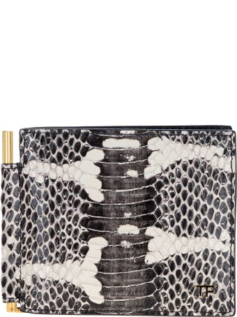 Tom Ford Snake Print Money Clip Wallet