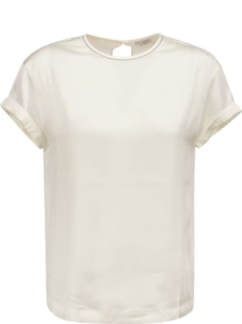 Brunello Cucinelli Stretch Silk Satin Top