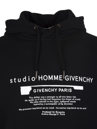 Givenchy Man Black Hoodie With Contrast Print