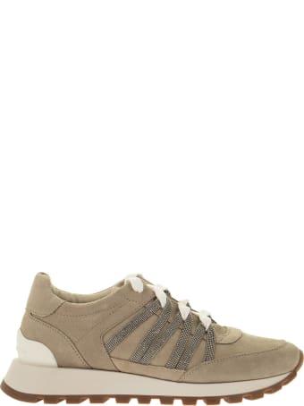 Brunello Cucinelli Suede Runners With "precious Trek Eyelets"
