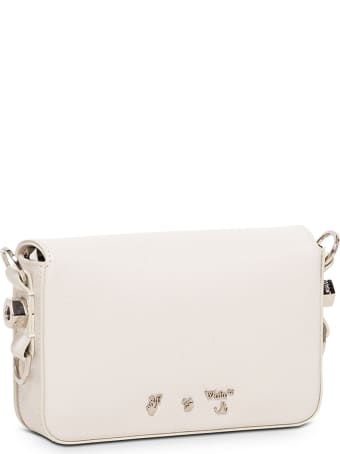 Off-White Mini Diag White And Black Leather Crossbody Bag