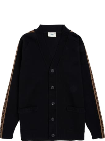 Fendi Wool Cardigan With Ff Side Bands