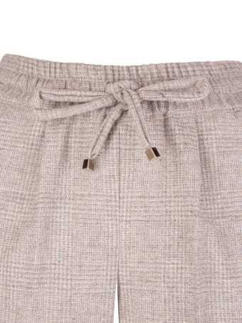 Kiton Woman Sand Prince Of Wales Trousers