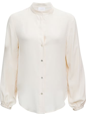 Merci White Shirt With Mandarin Collar
