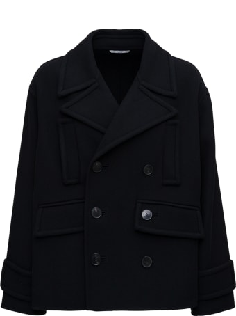 Valentino Double-breasted Black Wool Coat