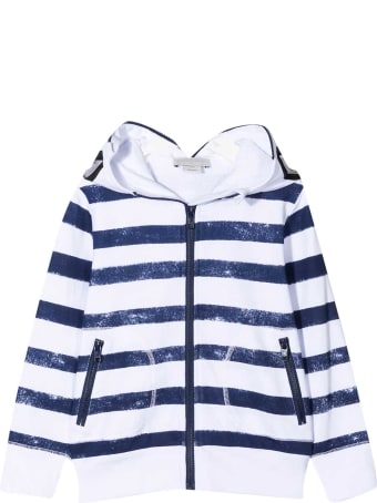 Stella McCartney White Sweatshirt With Blue Stripes