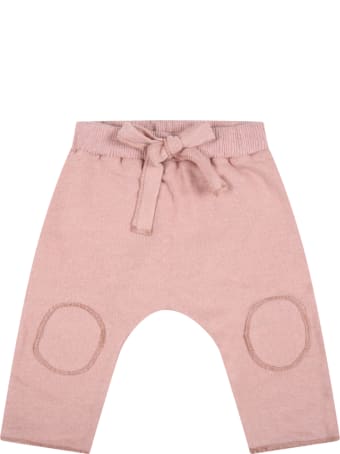 Caffe' d'Orzo Pink "dafne" Trousers For Baby Girl With Bow