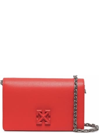 Off-White Borsa Jitney 2,0 In Saffiano In Coral Red Leather