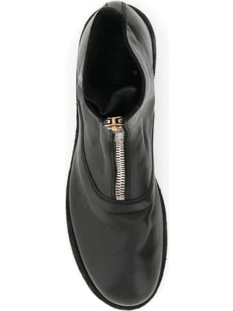 Guidi Front Zip Leather Ankle Boots