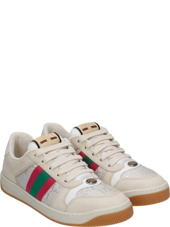 Gucci Sneakers In Beige Suede And Leather