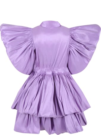 Caroline Bosmans Lilac Dress For Girl With Ruffle