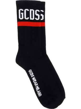 GCDS Socks In Black Cotton