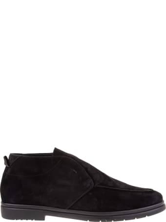 Andrea Ventura Black Leather Ankle Boot Without Laces