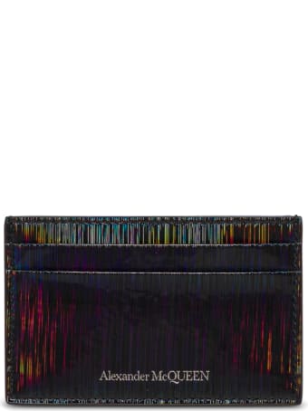 Alexander McQueen Cardholder In Glossy Leather With Logo