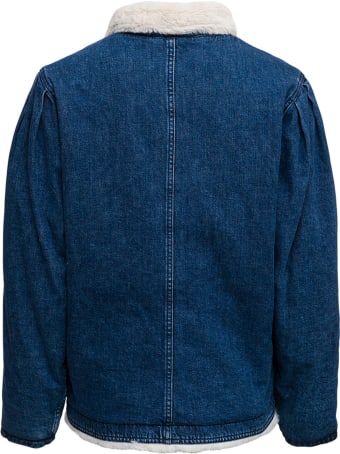 Isabel Marant Sherpa Jacket Pauline In Blue Denim