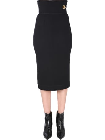Dolce & Gabbana Long Skirt With Logo