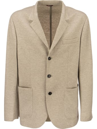 Brunello Cucinelli Cashmere Jersey Blazer With Patch Pockets