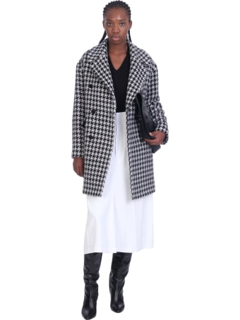 Tagliatore 0205 Coat In Black And White Wool