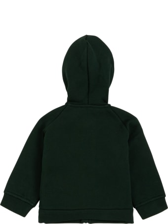 Emporio Armani Green Recycled Cotton Hoodie With Logo