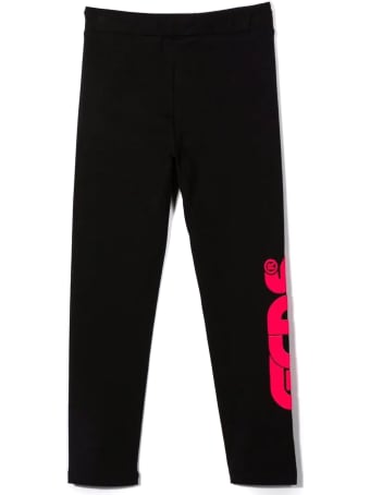 GCDS Black Stretch-cotton Track Trousers