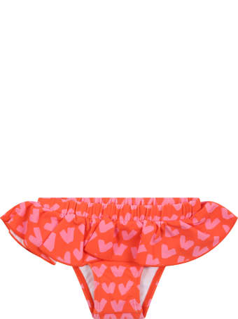Stella McCartney Kids Red Swim Brief For Baby Girl With Hearts