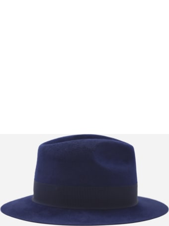 Ruslan Baginskiy Fedora Hat With Grosgrain Ribbon And Monogram Detail