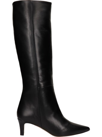 Marc Ellis Oregon High Heels Boots In Black Leather