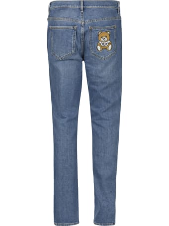 Moschino Bear Patched Classic Jeans