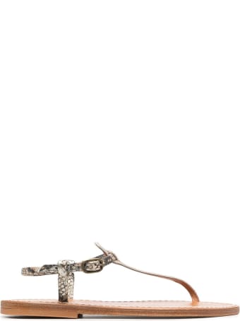 K.Jacques Python Print Leather Sandals
